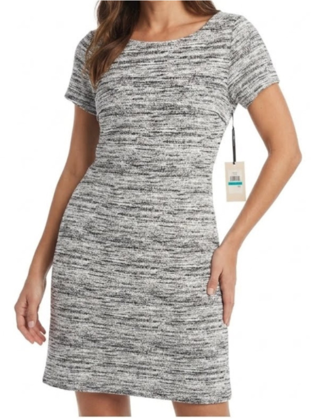 Ivanka Trump Black and White Knit Mini Dress comfort Size 16 - 725